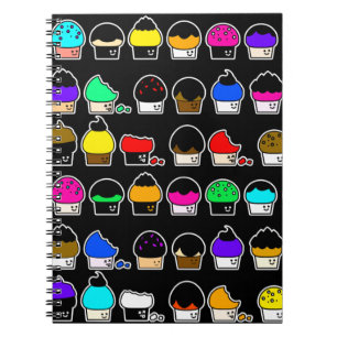Caderno Espiral Cavalcade do cupcake - teste padrão de repetiçã