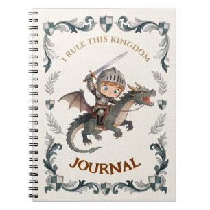 Caderno Espiral Cavaleiro Castelo Dragão Reino Meninos Aquarela Fo