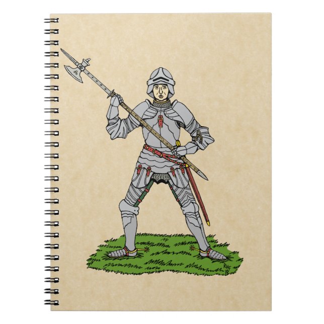 Caderno Espiral Cavaleiro Inglês do Século XV (Frente)