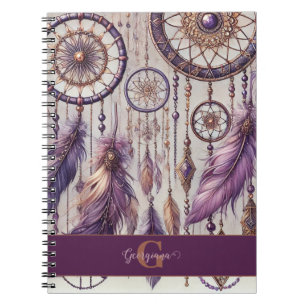 Caderno Espiral Cavaleiros de Sonho Dourados e Roxos Personalizado