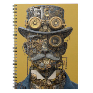 Caderno Espiral Cavalheiro Mecânico Steampunk