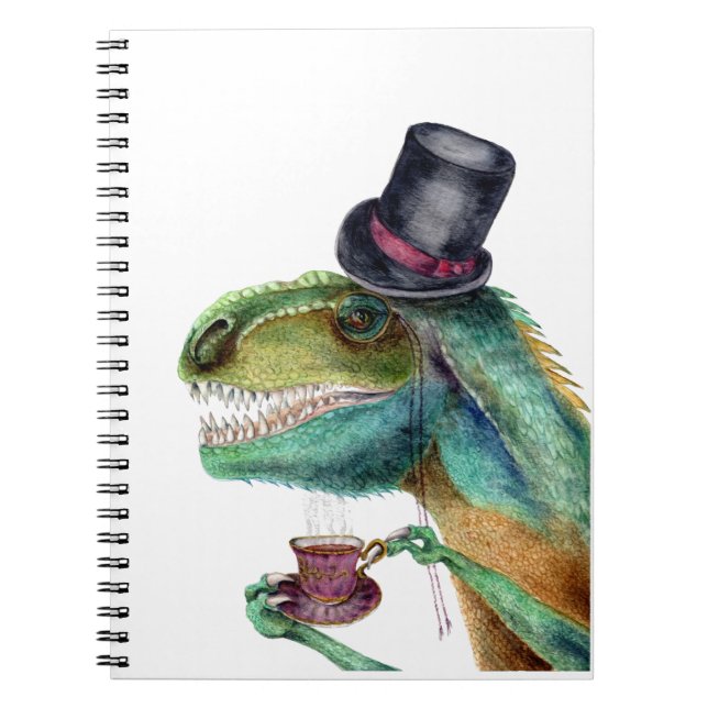 Caderno Espiral Cavalheiro vitoriano Tyrannosaurus Rex (Frente)