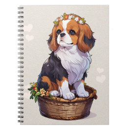 Caderno Espiral Cavalier King Charles basket com coroa