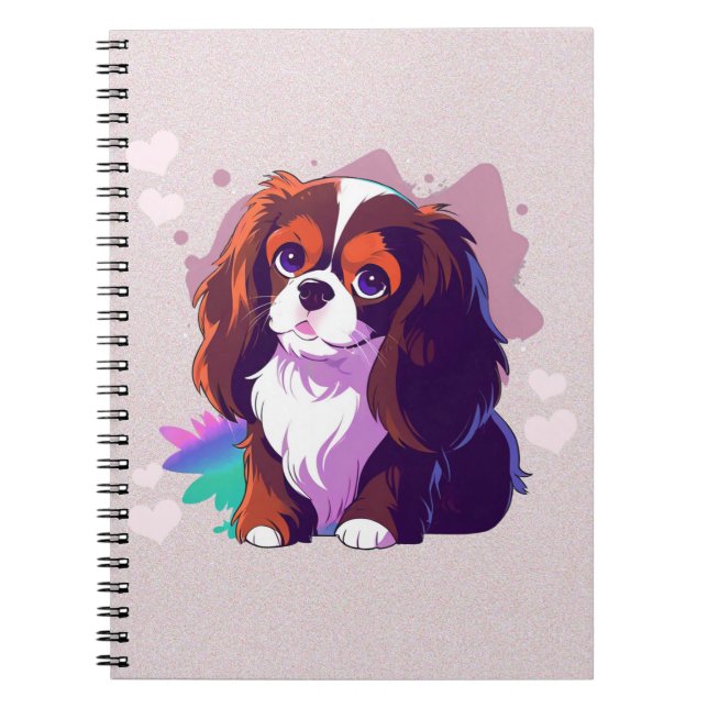 Caderno Espiral Cavalier King Charles Pastel Splash of Color (Frente)