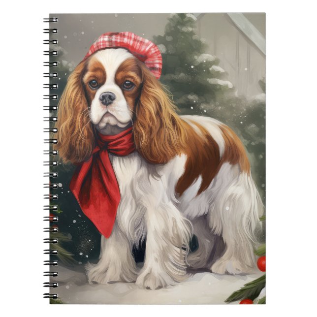 Caderno Espiral Cavalier King Charles Spaniel Dog Natal (Frente)