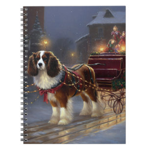Caderno Espiral Cavalier King Charles Spaniel Natal Festivo