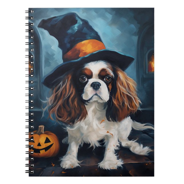 Caderno Espiral Cavalier King Pumpkins Halloween Scary (Frente)