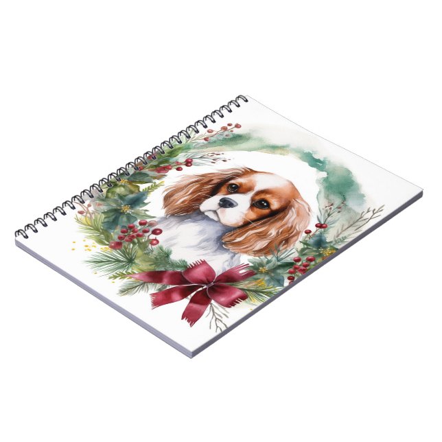 Caderno Espiral Cavalier King Wreath Festivo Pup (Left Side)