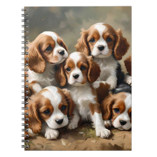 Caderno Espiral Cavalier Spaniel Puppies São Apenas Adoráveis.