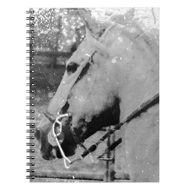 Caderno Espiral Cavalo a Preto e Branco (Frente)