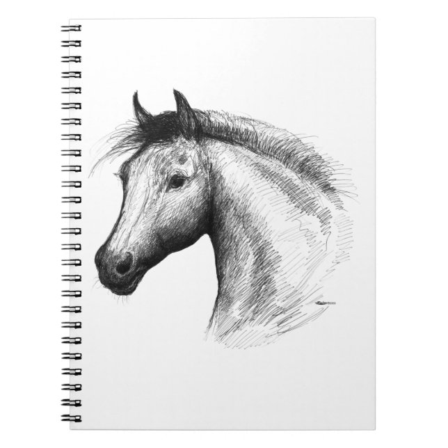 Caderno Espiral Cavalo: Branco (Frente)