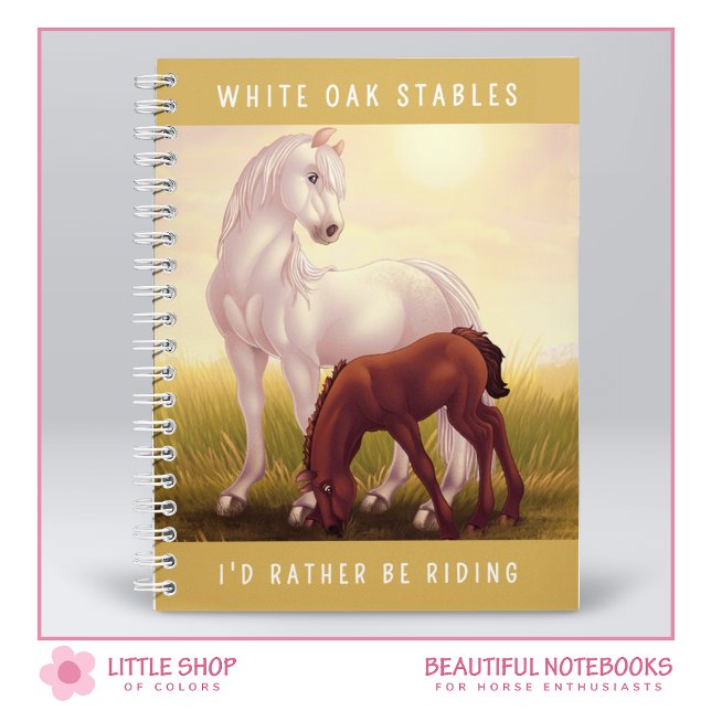 Caderno Espiral Cavalo Branco e Galo Personalizáveis (Criador carregado)