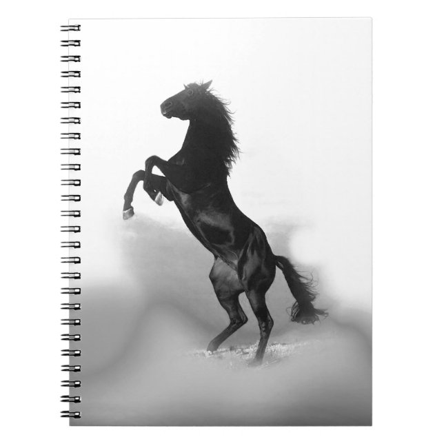 Caderno Espiral Cavalo Branco Negro (Frente)
