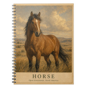 Caderno Espiral Cavalo Campos Abertos VINTAGE