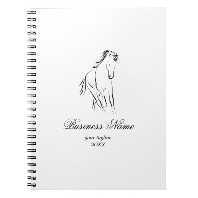 Caderno Espiral Cavalo correndo a preto (Frente)