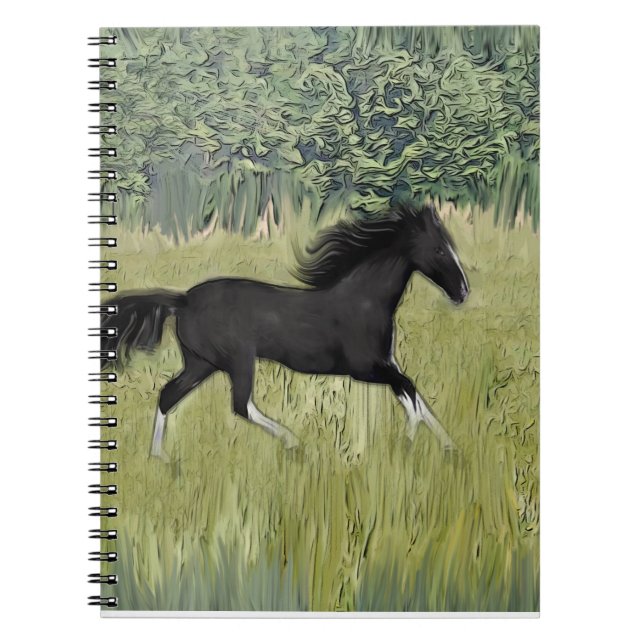 Caderno Espiral cavalo correndo pintado (Frente)