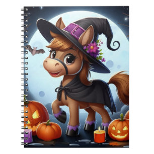 Caderno Espiral Cavalo das bruxas e abóboras, bonitos