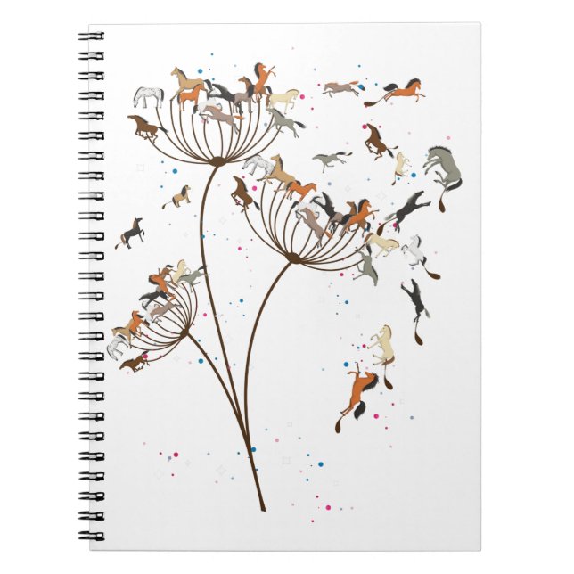Caderno Espiral Cavalo De Dandelion Para Cavalos De Sobrevivência (Frente)