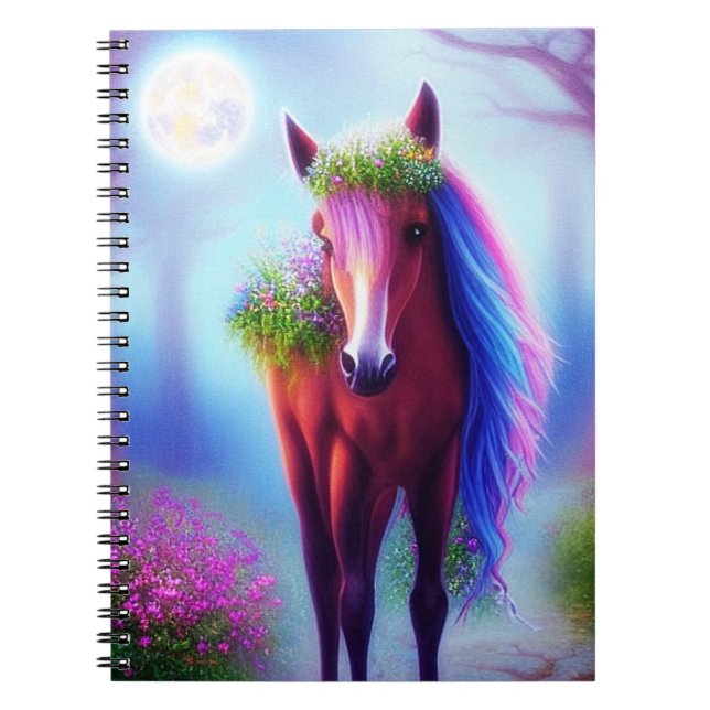 Caderno Espiral Cavalo de fantasia fofo  (Frente)