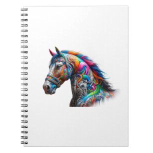 Caderno Espiral Cavalo de grafite colorido