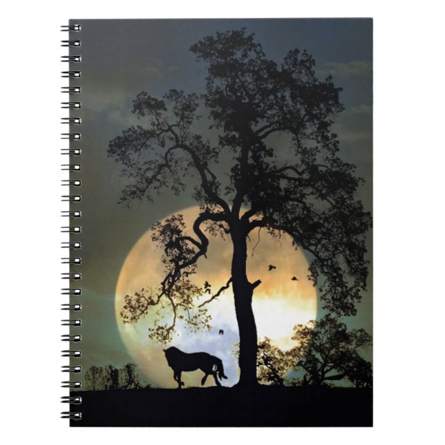 Caderno Espiral Cavalo de Lua e Presentes de Lua Cheia (Frente)