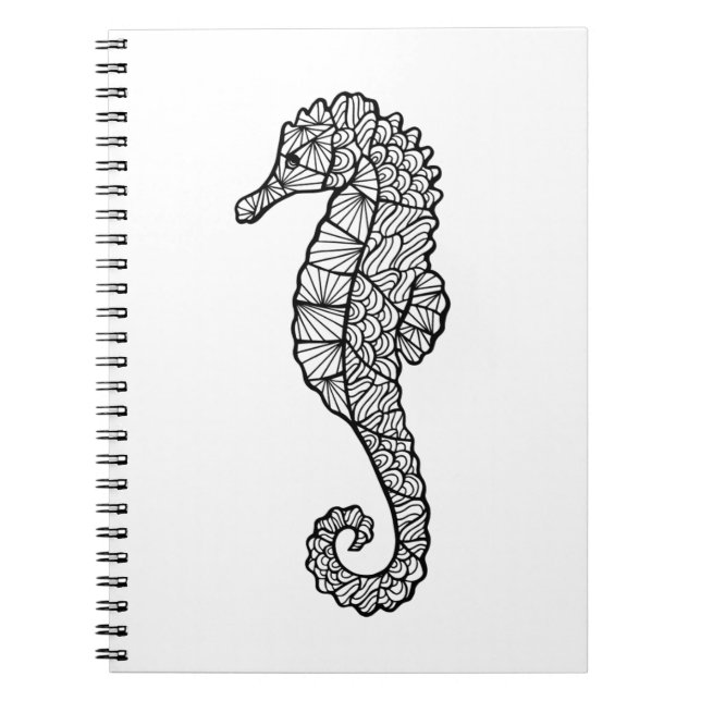 Caderno Espiral Cavalo de mar inspirado (Frente)