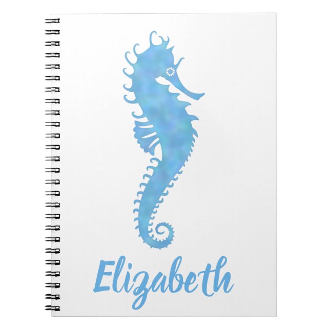 Caderno Espiral Cavalo de mar personalizável (Frente)