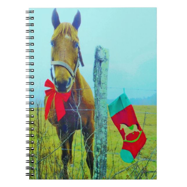 Caderno Espiral Cavalo de Natal Castanho (Frente)