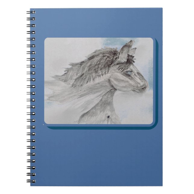 Caderno Espiral Cavalo de olhos azuis (Frente)