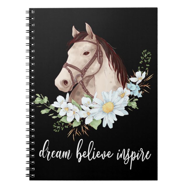 Caderno Espiral Cavalo de Sonhos Motivacionais do Presente Equestr (Frente)