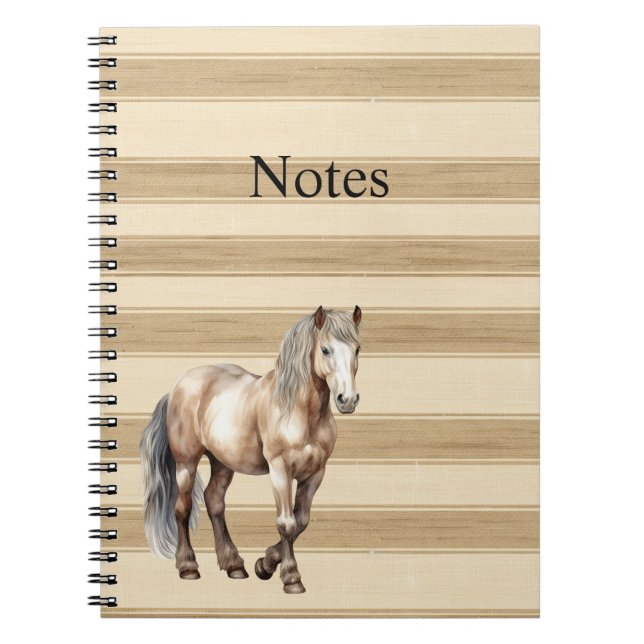 Caderno Espiral Cavalo de Stripes de Fazenda Ocidental (Frente)