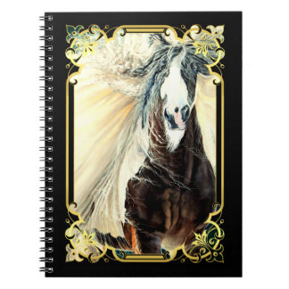Caderno Espiral Cavalo de Vanner cigano/belo homem voador Incipio