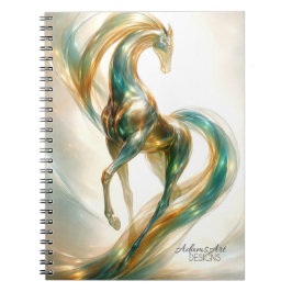 Caderno Espiral Cavalo de Vidro Etéreo Fluxo – Fantasia Abstrata