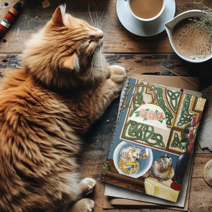 Caderno Espiral Cavalo do Mar de Gato e Fantasia