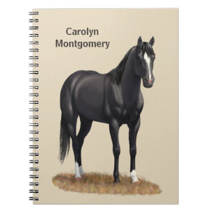 Caderno Espiral Cavalo do Quarto Negro Bonito