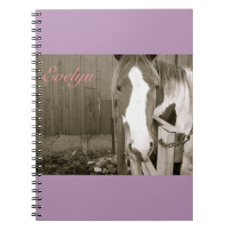 Caderno Espiral Cavalo doce Notbook da menina