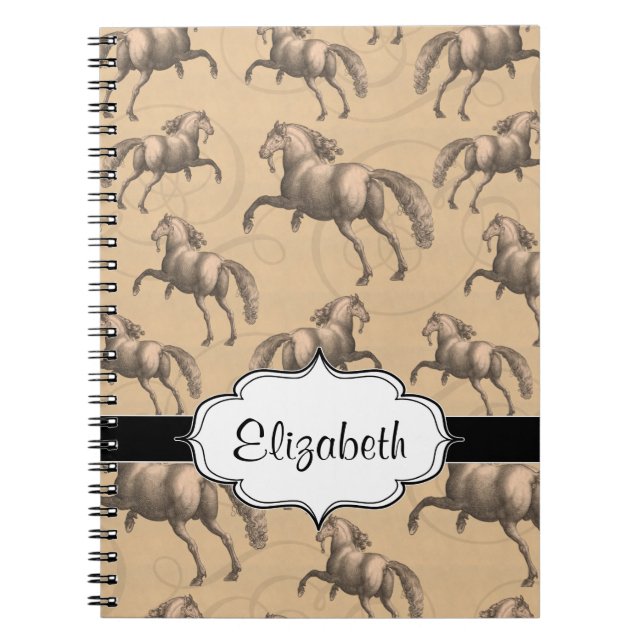 Caderno Espiral Cavalo espanhol de galope elegante (Frente)