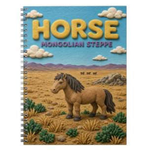 Caderno Espiral Cavalo Estepe Mongol Moderno KlayKoo