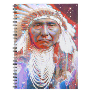 Caderno Espiral Cavalo Louco Americano Nativo