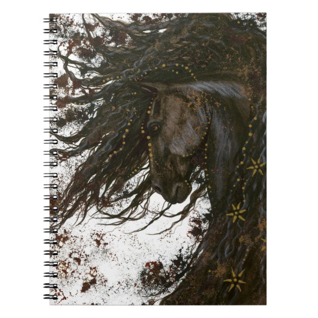 Caderno Espiral Cavalo Majestoso por Bihrle 6,5 x notebook de 8,75 (Frente)