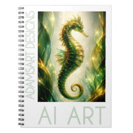 Caderno Espiral Cavalo-Marinho Fantasia Esmeralda Radiante