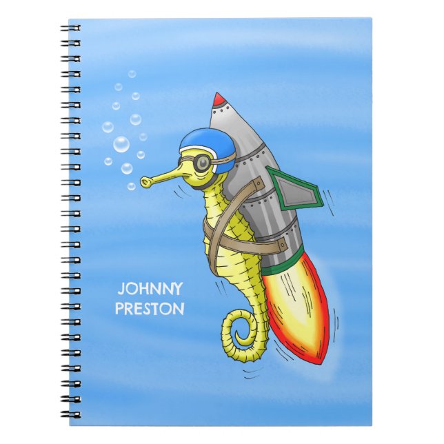 Caderno Espiral Cavalo-Marinho Foguete (Frente)