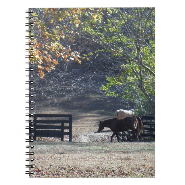 Caderno Espiral Cavalo Marrom andando pela cerca (Frente)