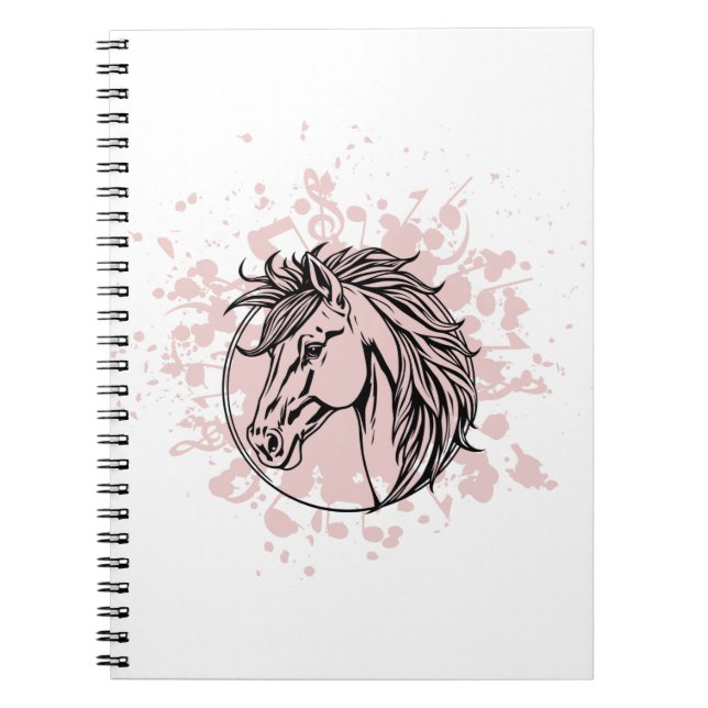 Caderno Espiral Cavalo Musical A Rosa (Frente)