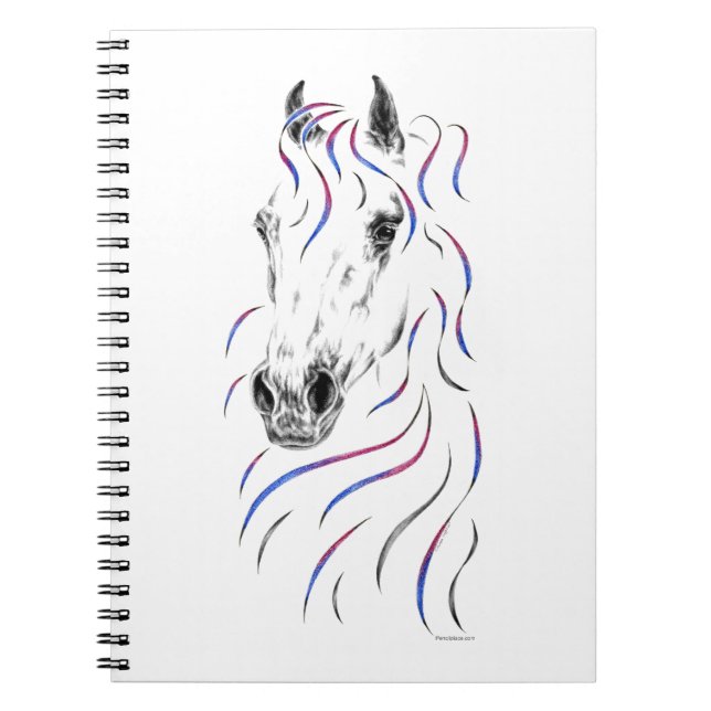 Caderno Espiral Cavalo na moda árabe (Frente)
