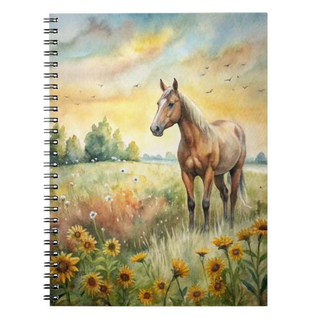 Caderno Espiral Cavalo no Campo (Frente)