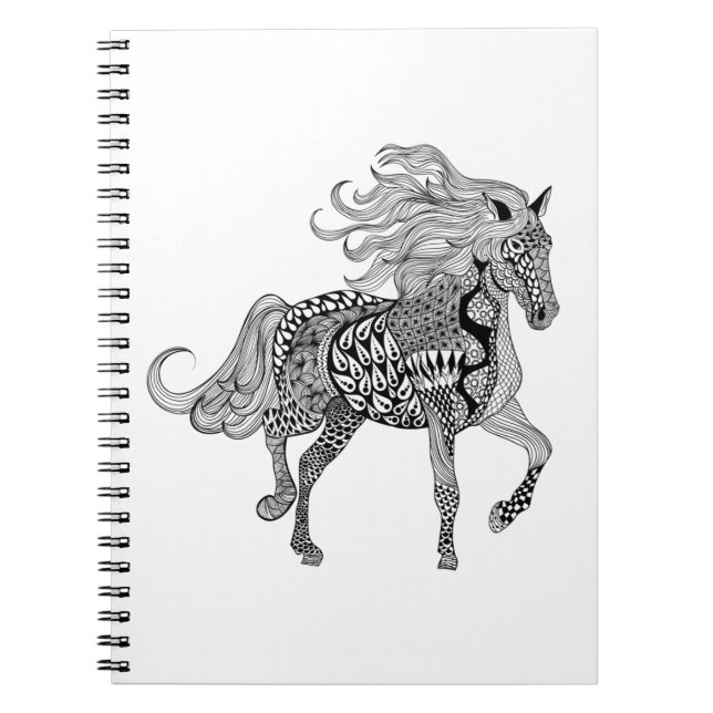 Caderno Espiral Cavalo preto inspirado (Frente)