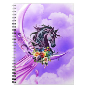 Caderno Espiral Cavalo selvagem colorido Elegante