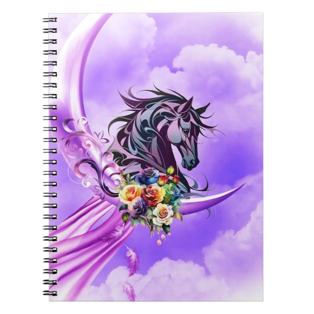 Caderno Espiral Cavalo selvagem colorido Elegante (Frente)