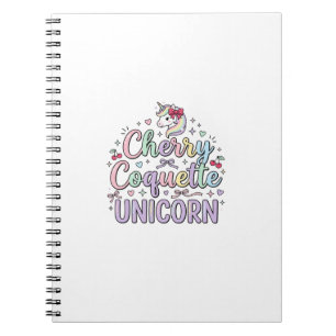 Caderno Espiral Cavalo Unicórnio Cereja Coquete Unicórnio Original
